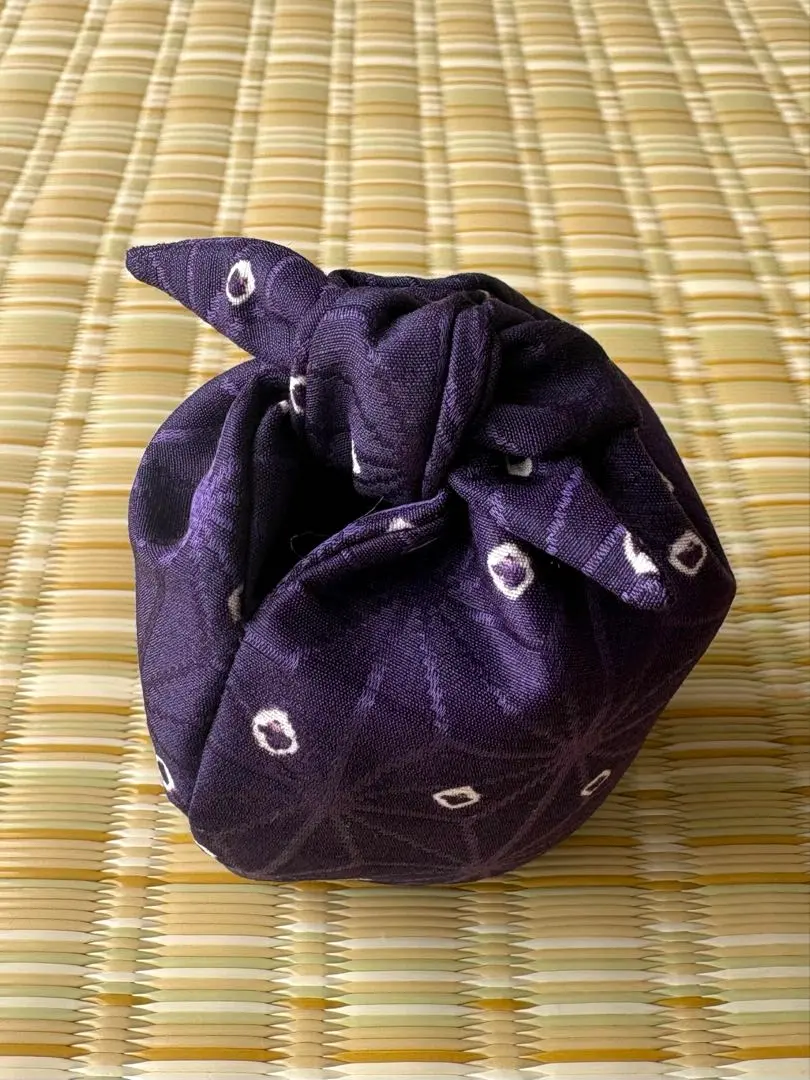○【茶道具】古裂 大津袋 紫系 無地｜仕覆・数寄屋袋｜箱