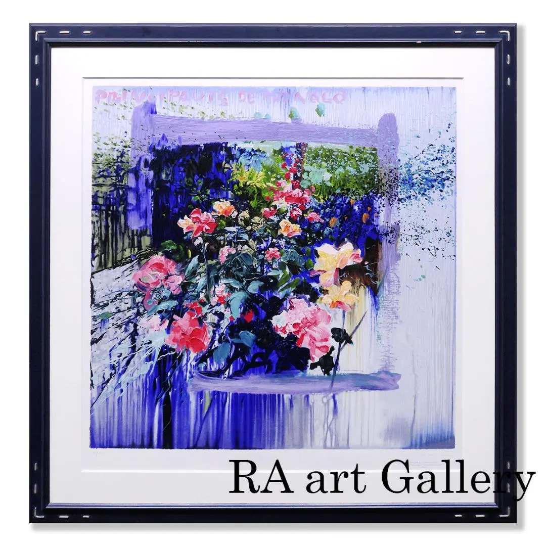 真作】最終価格Jトレンツ・リャド薔薇シルクスクリーン遺族サイン保証書付