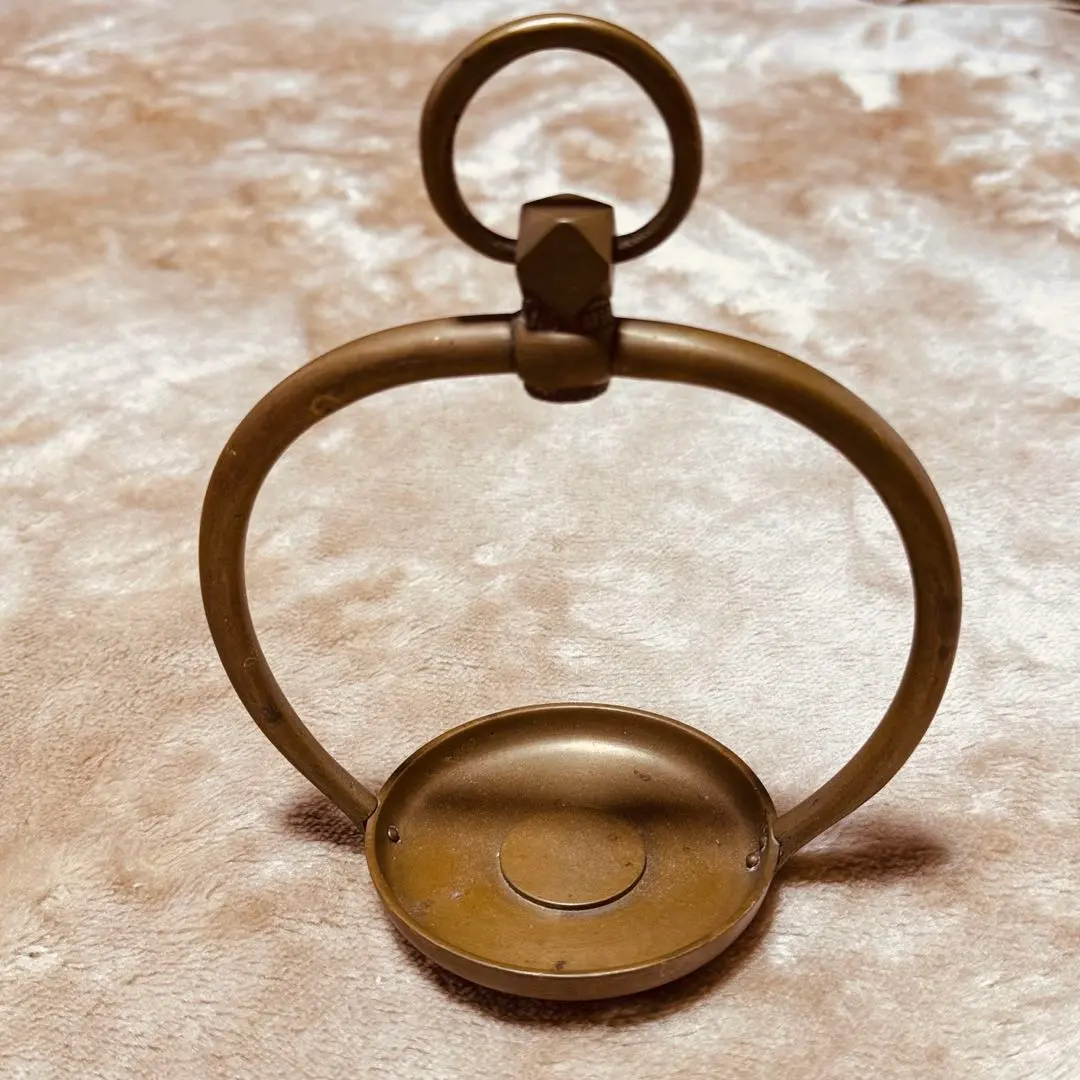 ▽Ec左1017 銘あり 金属製 吊花入 蝙蝠