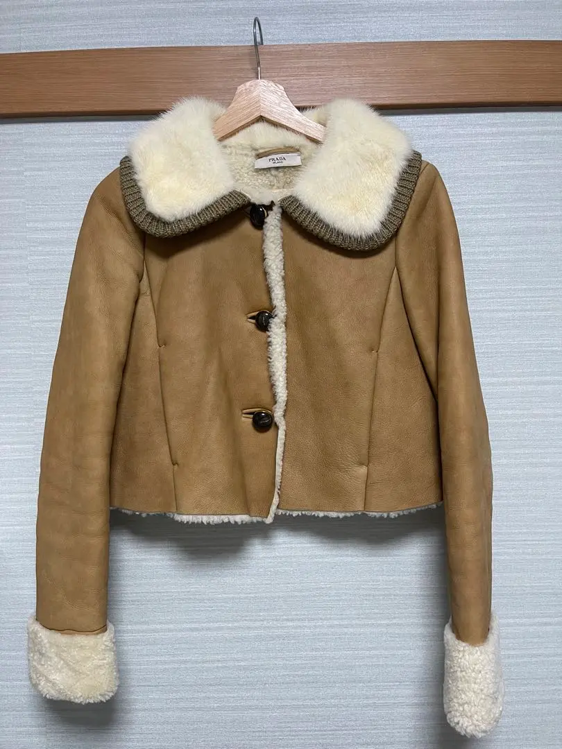 プラダ PRADA ハラコJKT レザーJKT ファー付き 2025年最新】PRADA