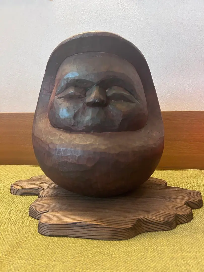 ◎古道具 庵々◎木彫 だるま 木型20cm◎張子型◎江戸時代郷土玩具古民