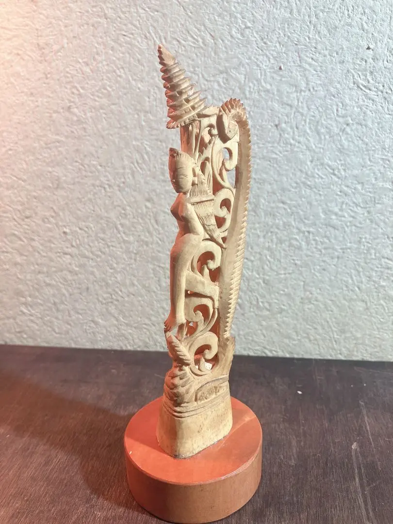 作家もの オブジェ アールヌーボー 裸婦像 木彫 彫刻 置物