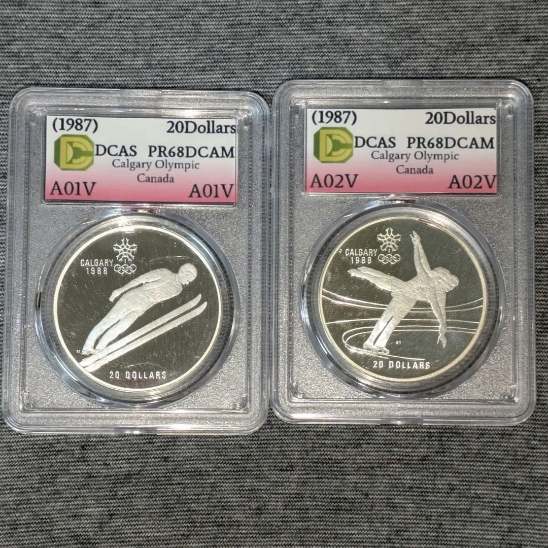 m*k様 鹿039 カルガリーオリンピック 1988 記念銀貨 20ドル 2枚
