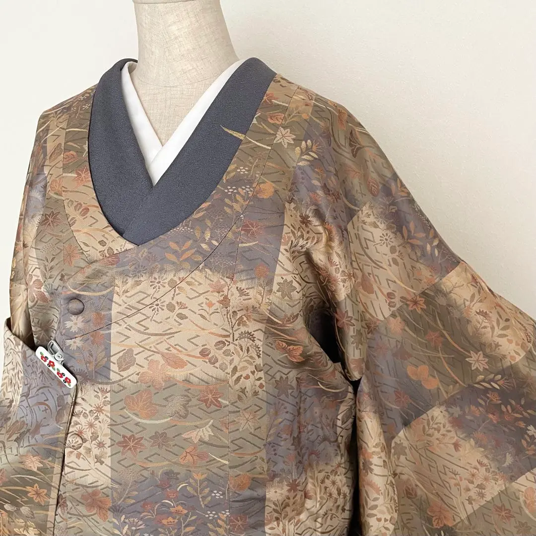 絵羽紬 菱屋六右衛門 光沢ある紬 正絹 AK-4748 絵羽紬