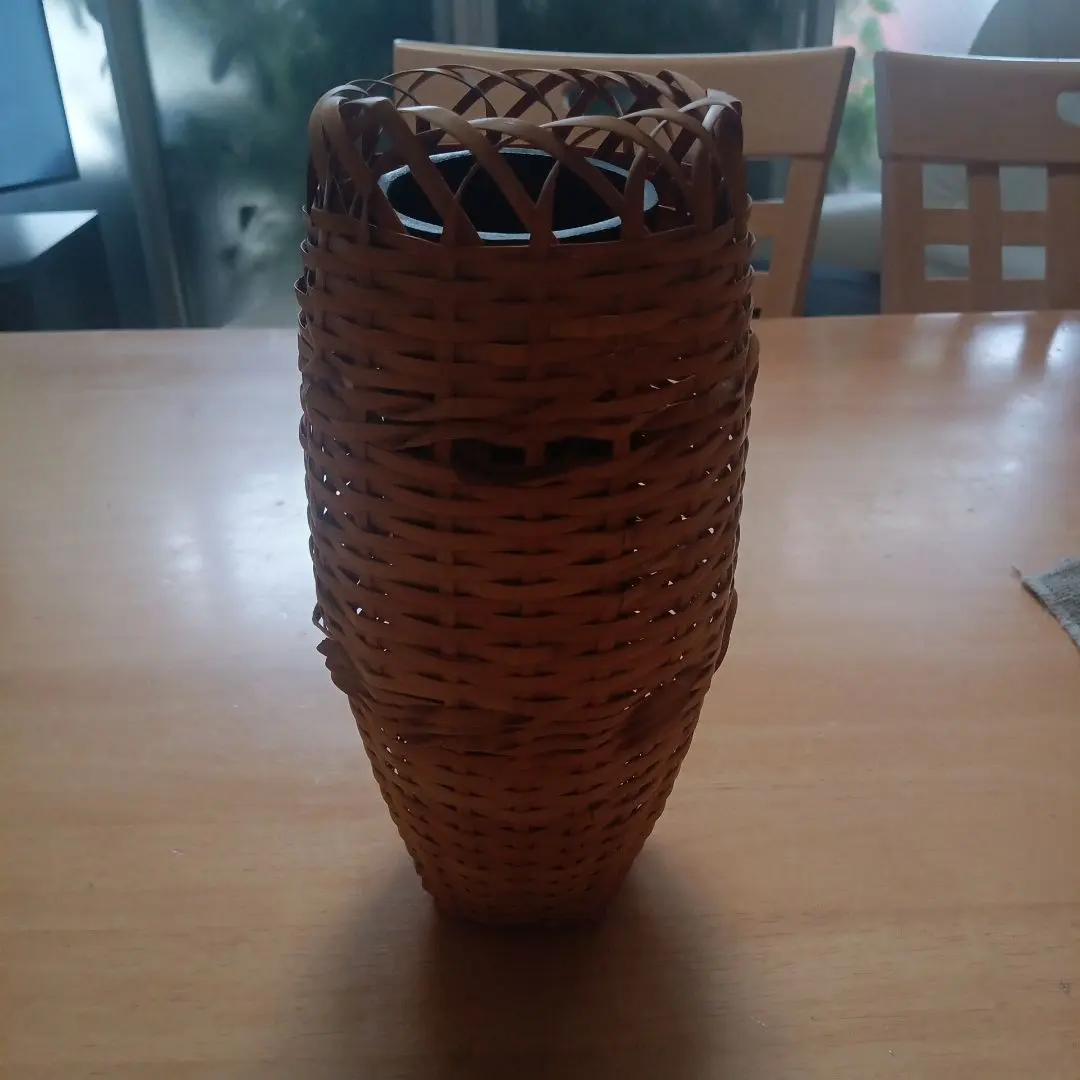 竹清作 渡辺竹清 竹細工 花入 耳付花 籠竹籠 竹細工