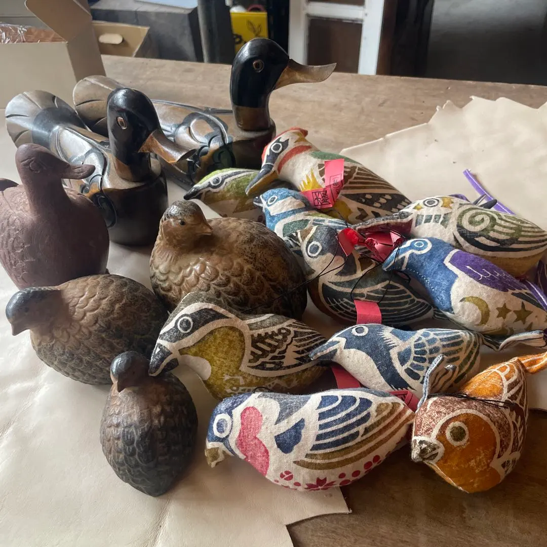 アンティーク フランス シルクスカーフ 鴨の飛翔 森林の湖 蒲の穂 地