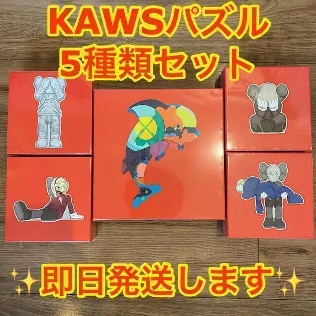 KAWS ジグソーパズル 全5種類セット カウズパンフ紙袋付