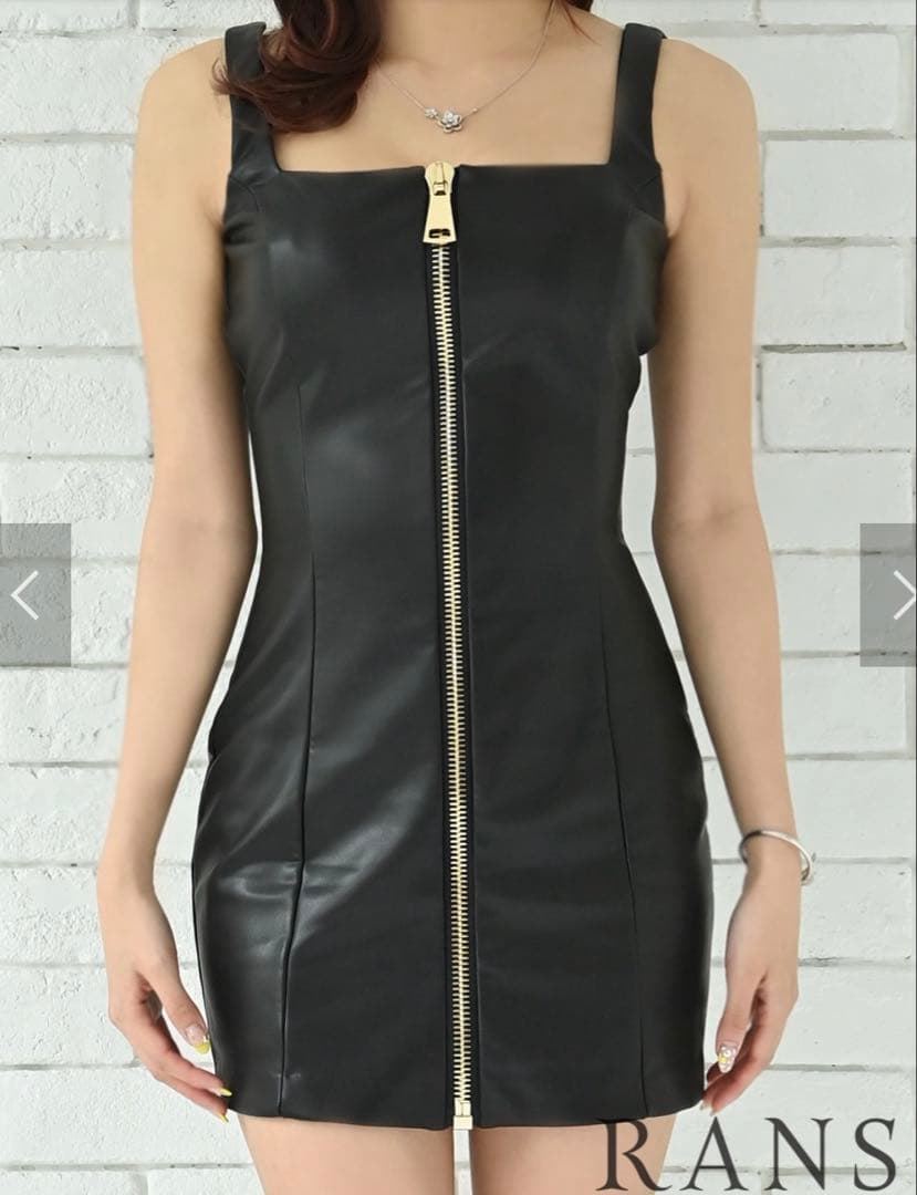 【美品】希少aidmax ransレザーチャックナイトミニドレス