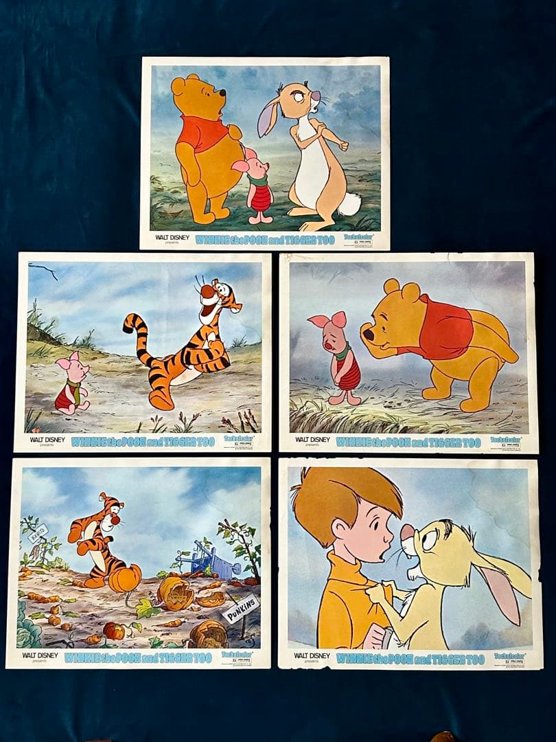 プーさんとティガーUSオリジナル映画ポスター、ロビーカード5枚セット