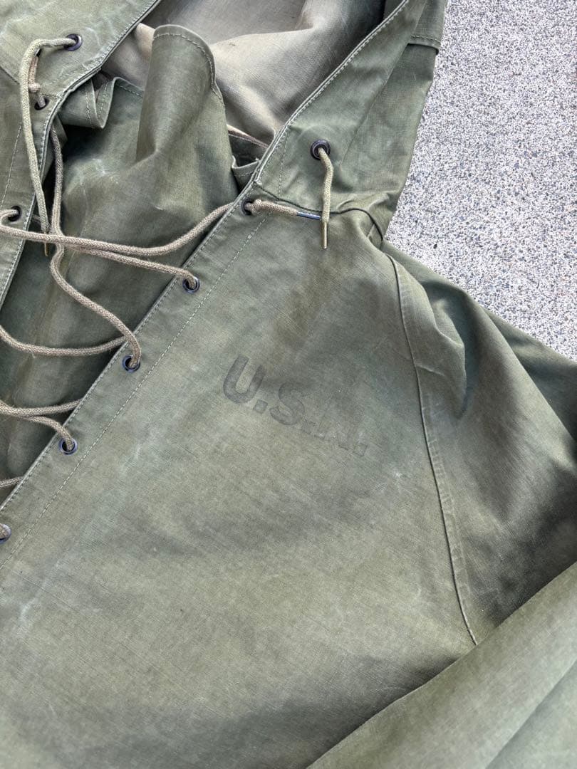 40s 50s 米軍実物USN N−2デッキレインパーカー