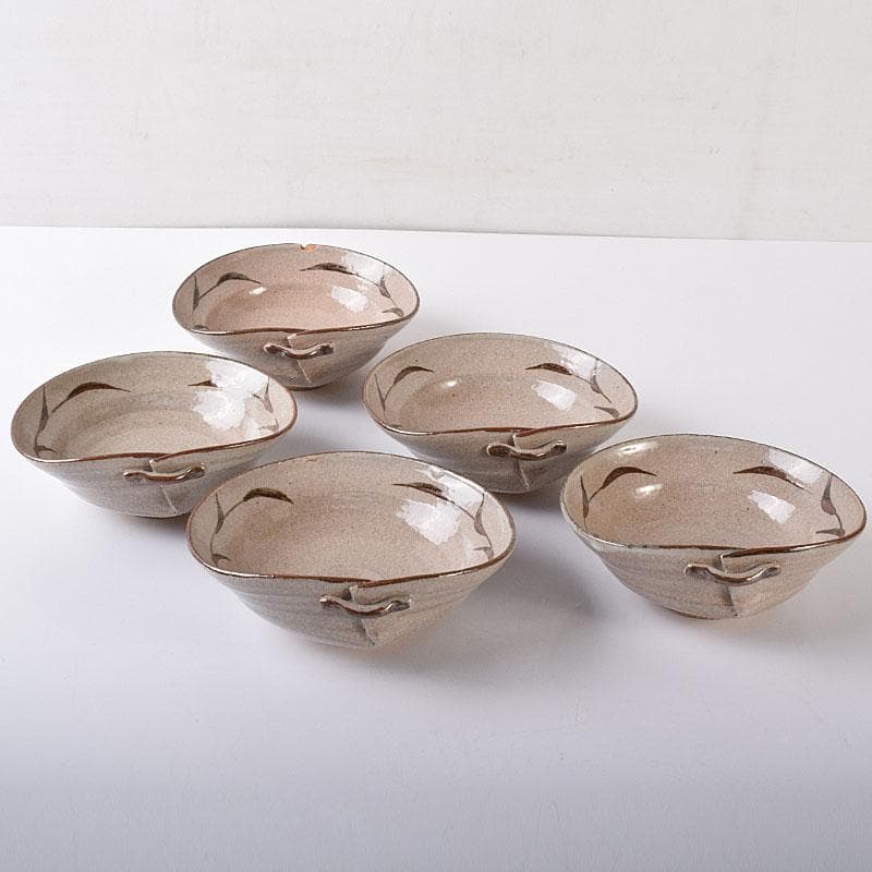 和食器 唐津焼 武村利左衛門作 絵唐津 向付 五客 共箱 V R8437 美術品