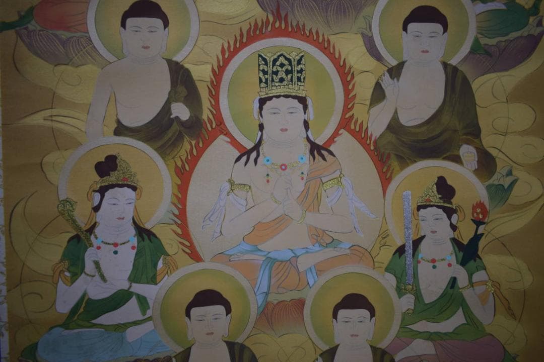 真作/島田葆光/十三仏図/十三佛図/布袋屋掛軸HI-