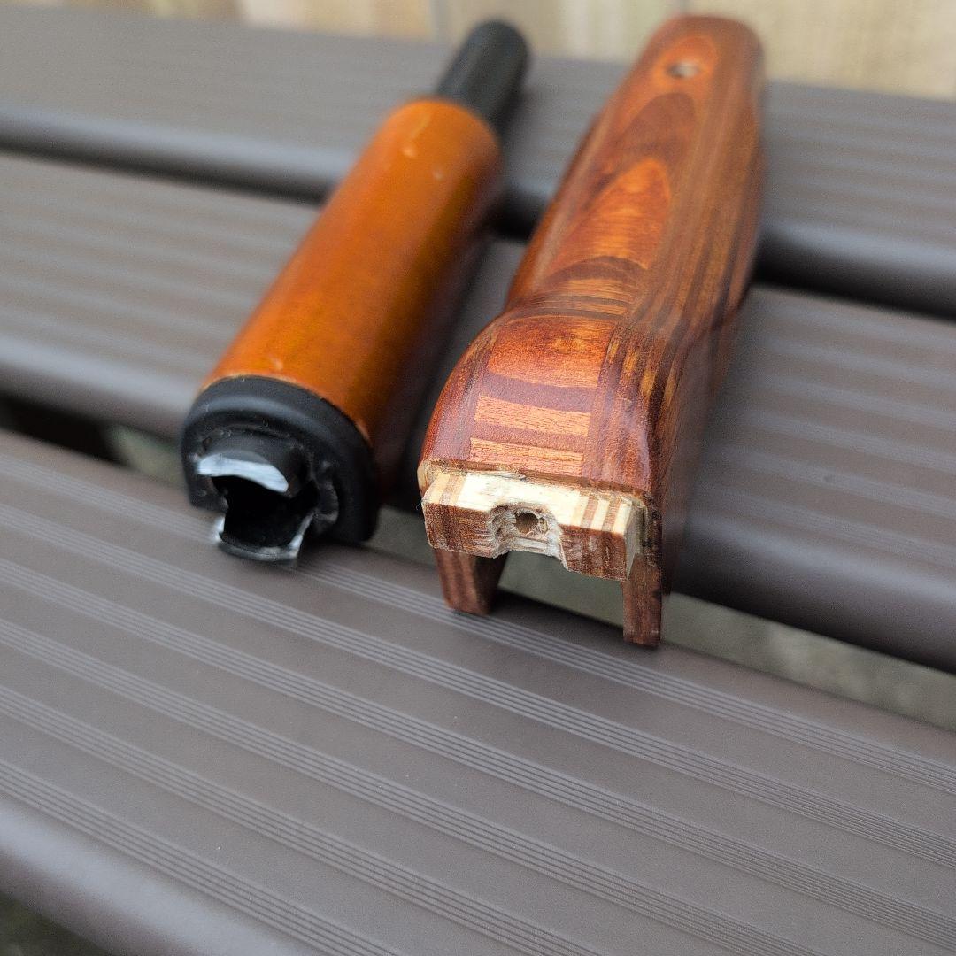 東京マルイ　ガスブロ　AKM 加工品　木製ハンドガード　セット