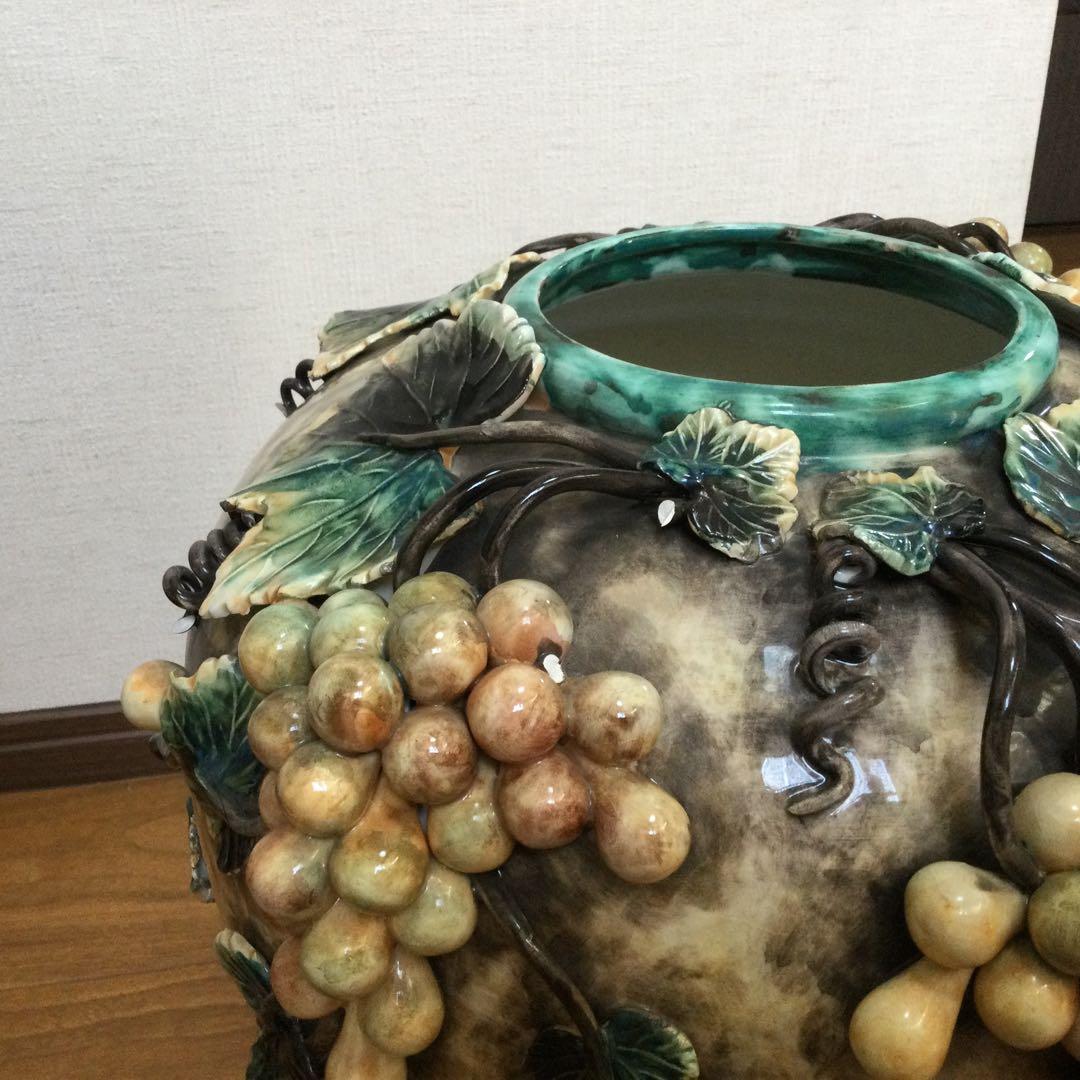☆値下げ！壺　花瓶　葡萄柄　大きい　華やか　豪華　昭和レトロ