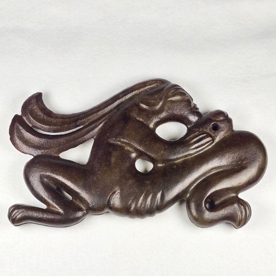 大型祭祀器 上古石器 河磨玉 紅山文化 太陽神追日像 霊