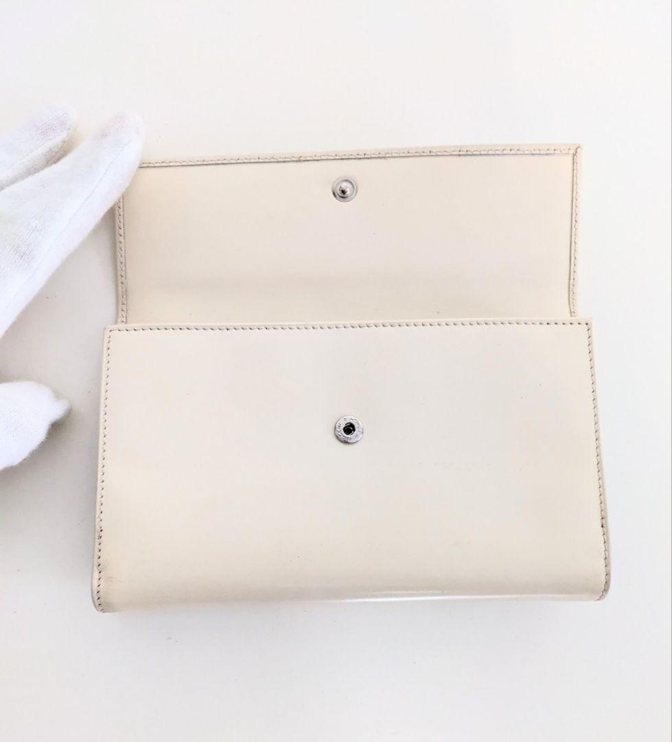 良品 フェラガモ ヴィンテージ レザー 財布 アイボリー 白 レディース メンズ