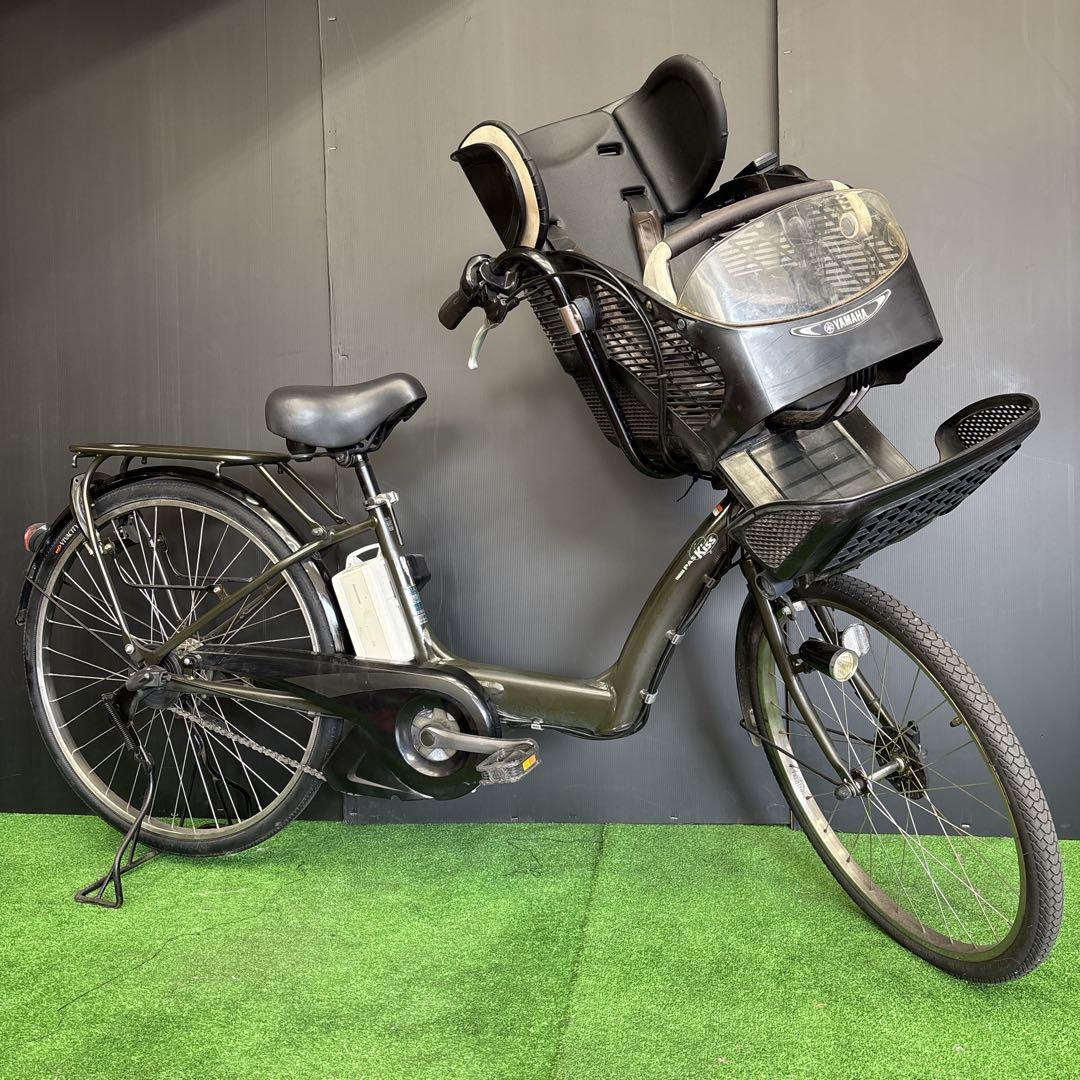 電動自転車 YAMAHA PAS kiss カーキ　3人乗り対応　82