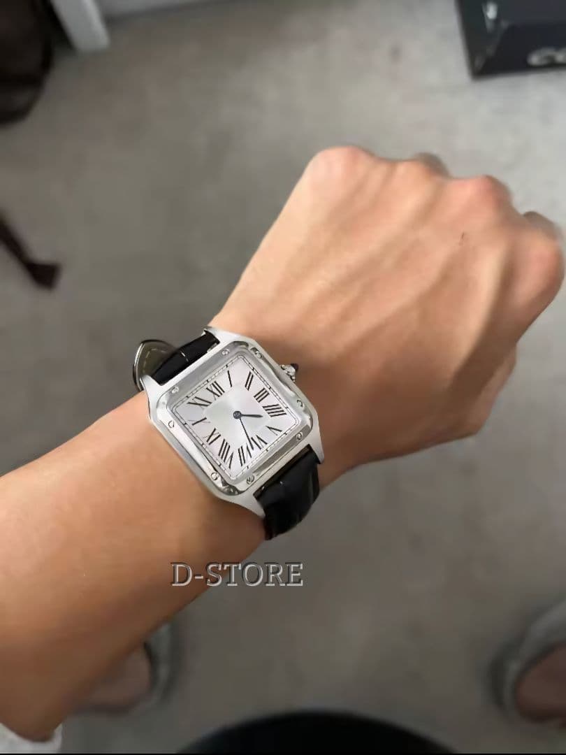 クォーツ腕時計 レザーベルト サントス デュモン オマージュウォッチ