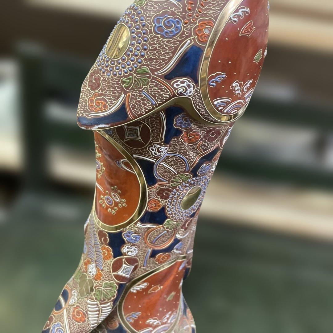 石川県九谷焼観音像　陶器製 女性像 装飾品　伝統工芸品　日本美術　金彩