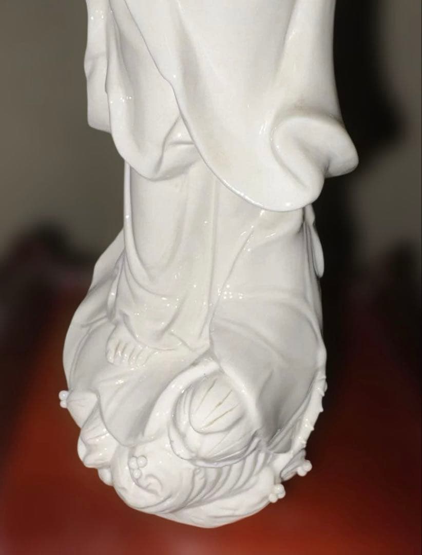★ヴィンテージ 徳化窯 白磁観音菩薩像【＊】