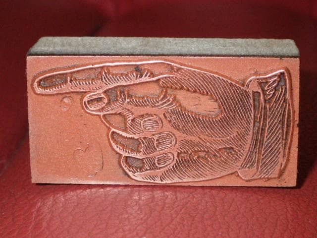 ポインティングハンド☆メタル☆スタンプ☆16☆イギリス☆ビンテージ