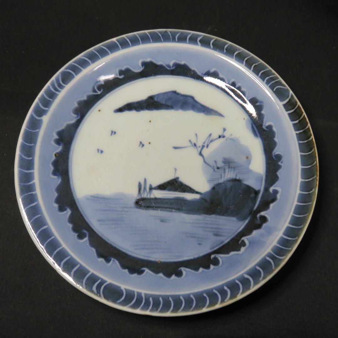 皿 5枚 古伊万里 染付 山水 江戸 窯傷 家屋 船 - メルカリ
