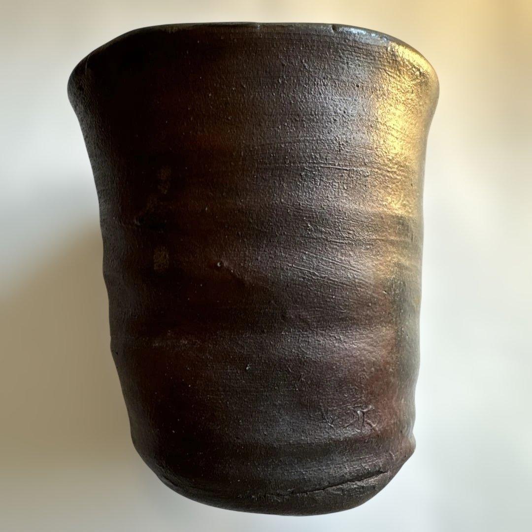 【故島武巳】南蛮焼.穴窯.希少品.焼締め按瓶と湯呑みのセット