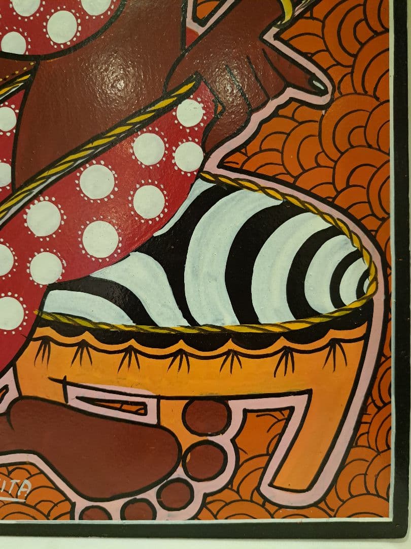 ティンガティンガ 原画 MR•MALIKITA ママアフリカ茶