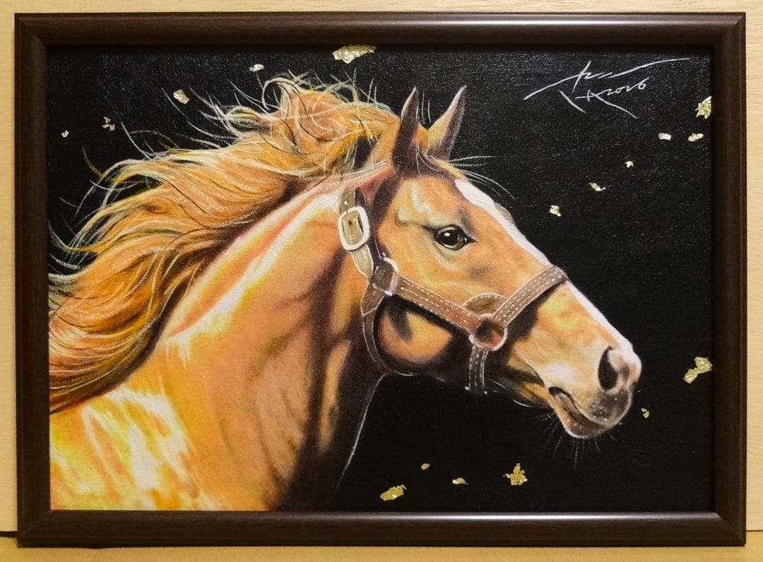 上鈴木正一 油彩画 B4『オルフェーヴル2』新作原画 超オススメの秀作です!! 上鈴木正一 油彩画 B4『オルフェーヴル2』新作原画 超オススメの秀作