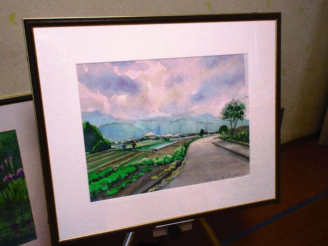 水彩画 (田園風景）