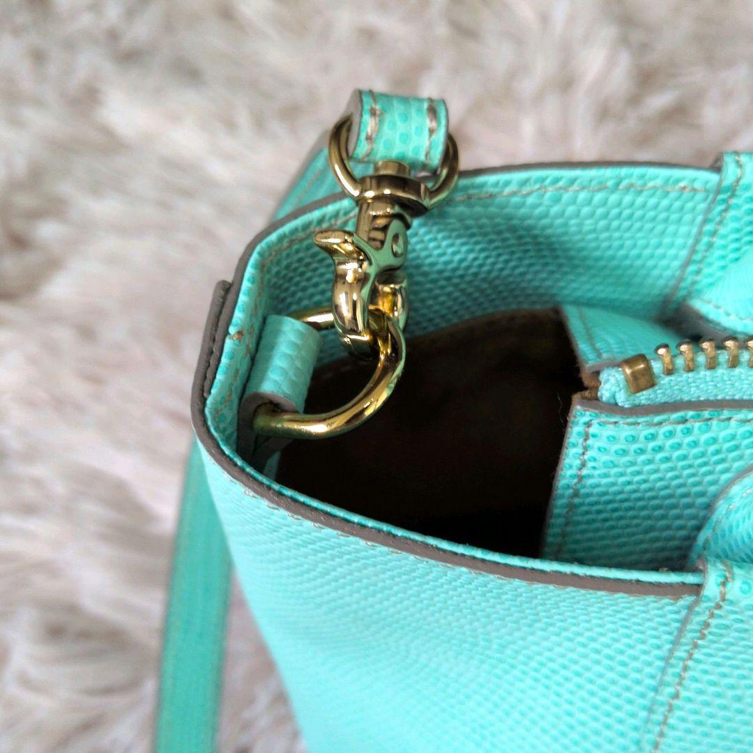 【極美品】PELLE MORBIDA ティファニーブルー 2wayリザード型押し