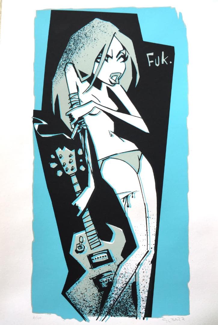 Glenn Barr Fuk Girl シルクスクリーン ポスターサイン入り Glenn Barr