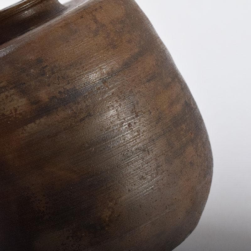 茶道具 備前焼 小西陶古作 茶入 正絹古代名物裂仕覆付 共箱 V 7637