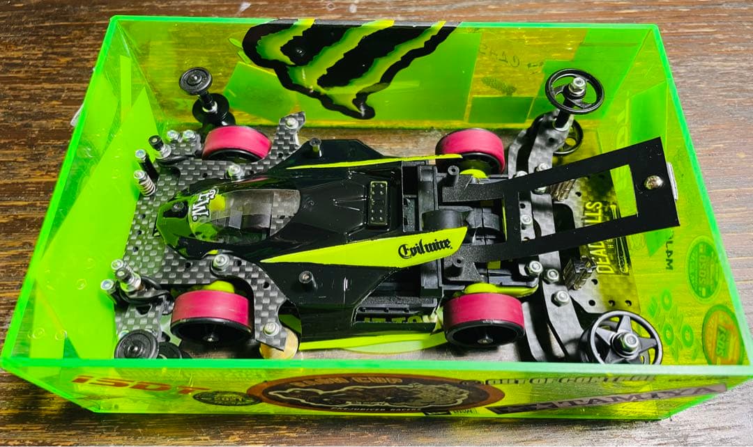 ミニ四駆MSスギヤマ式フレキ橋渡し鳥居残し2軸スラダン1軸アンカー