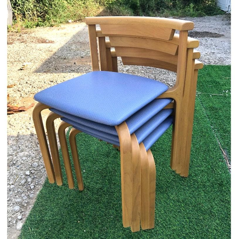 ○天童木工 椅子 イス 4脚 セット T-5348WB-ST型 天然木製フレーム