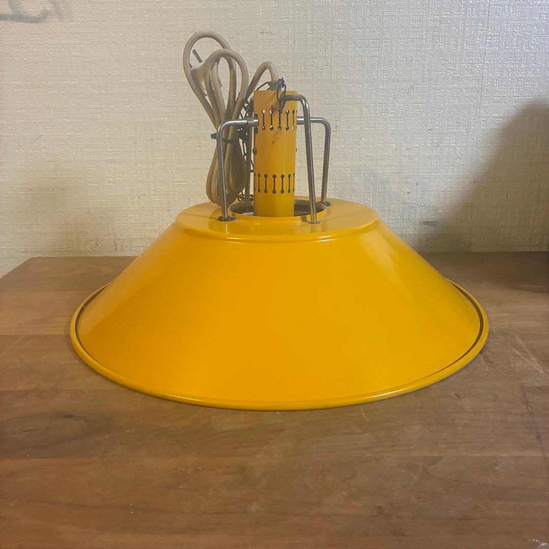 昭和レトロ SHINYO ペンダントライト イエロー ホーロー 照明 - メルカリ