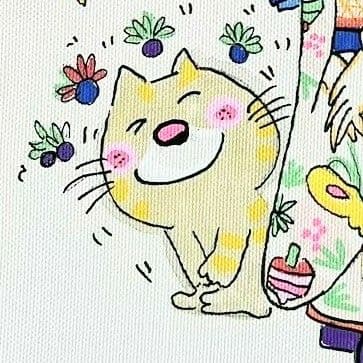 水森亜土　油彩画　肉筆保証　肉筆サイン　F3サイズ　額装済み