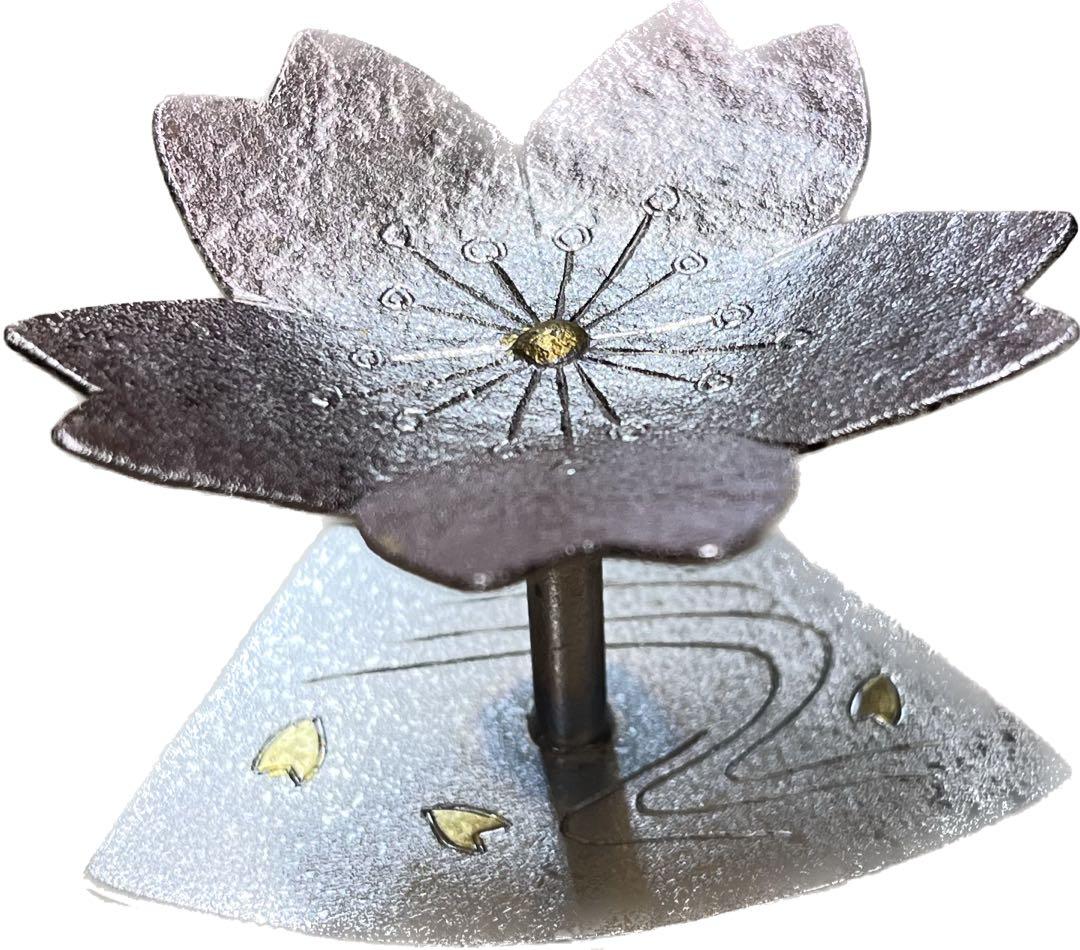 蓋置 モール 流水に桜 茶道具