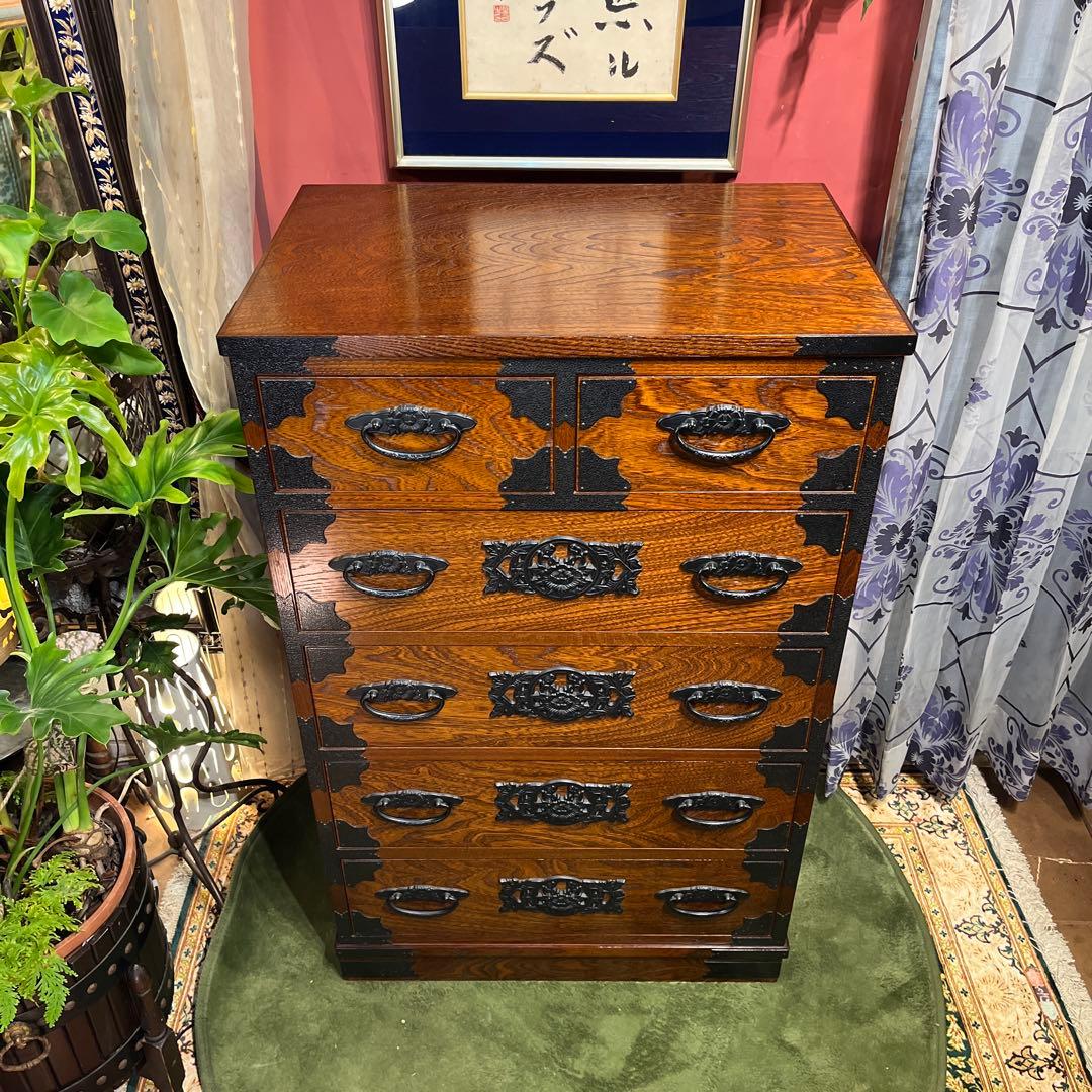 Sale 和製アンティーク 重厚感ある鉄器 チェストキャビネット 民芸