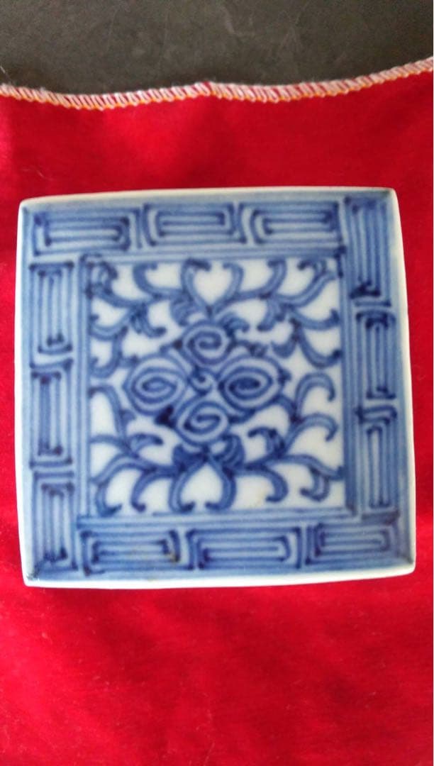 中国　香合　清朝時代　青華