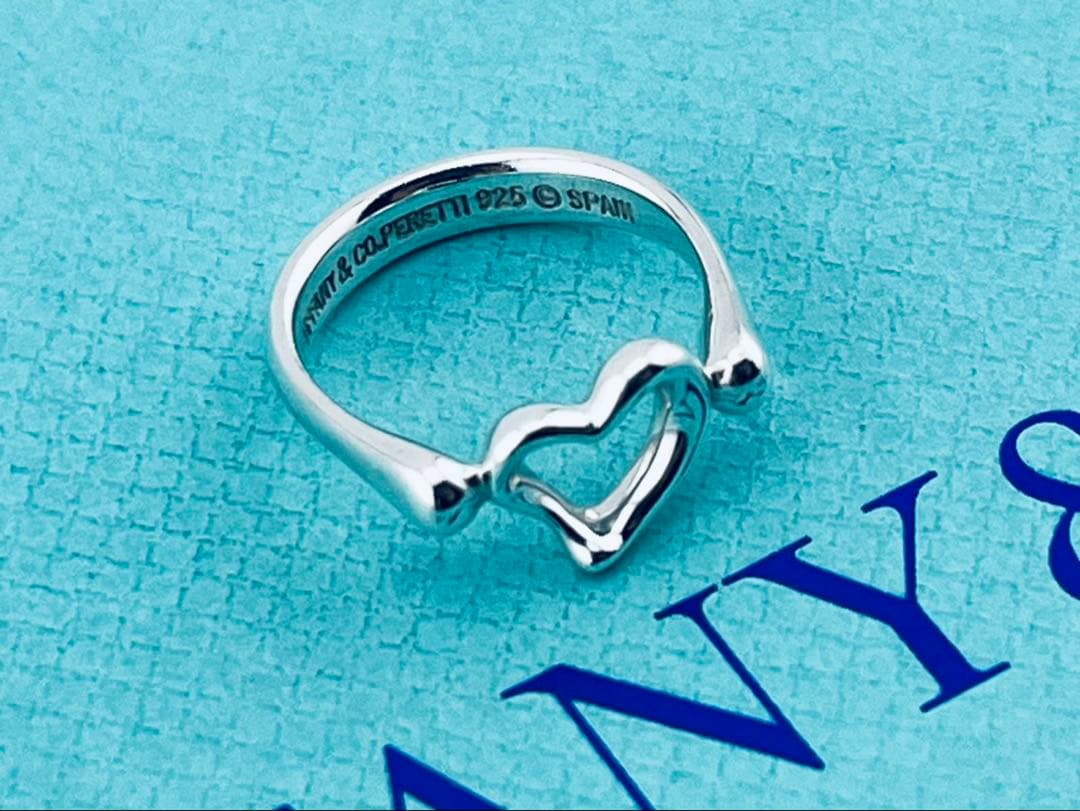 c948 美品　ティファニー　オープンハート　リング　シルバー925 約8.5号