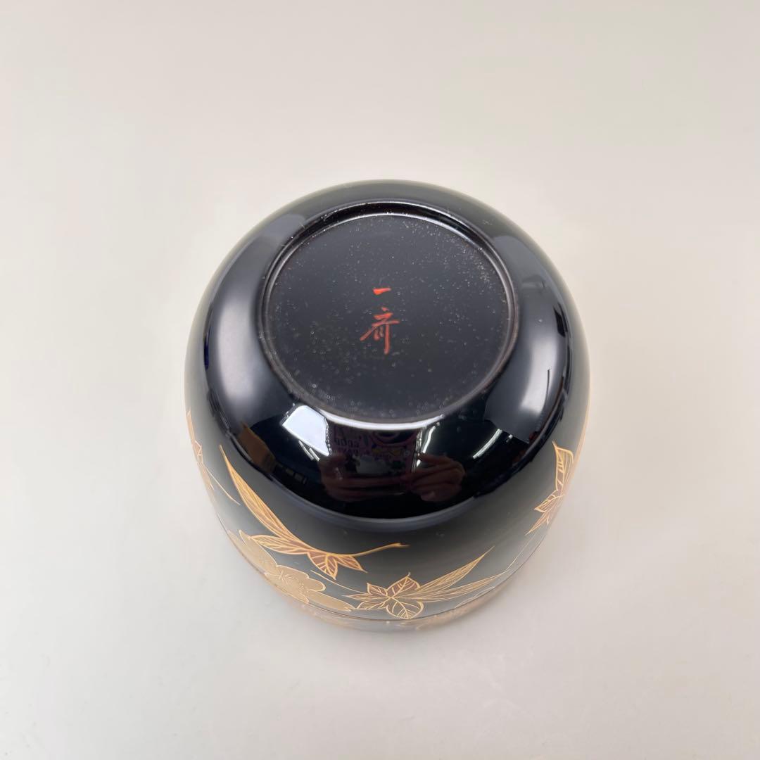 A046茶道具 棗 西條一斎 雲錦蒔絵大棗