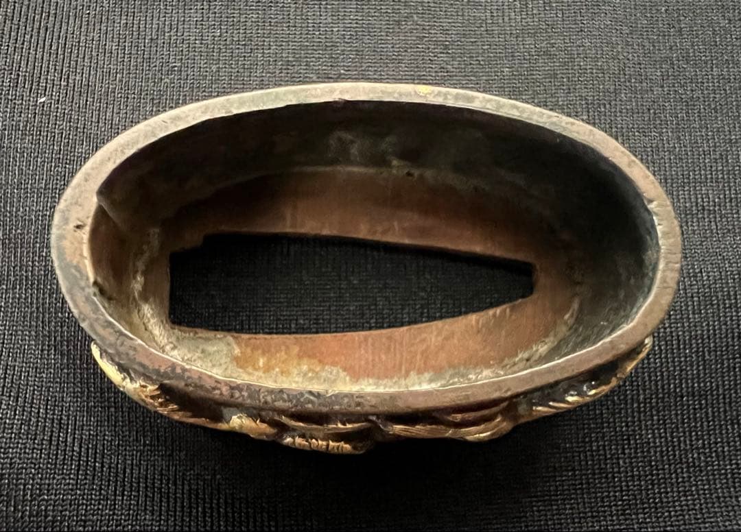 刀装具 縁頭 目貫 群馬象嵌 馬紋様 銅地 金 剣刀装具 日本刀 鐔 骨董品