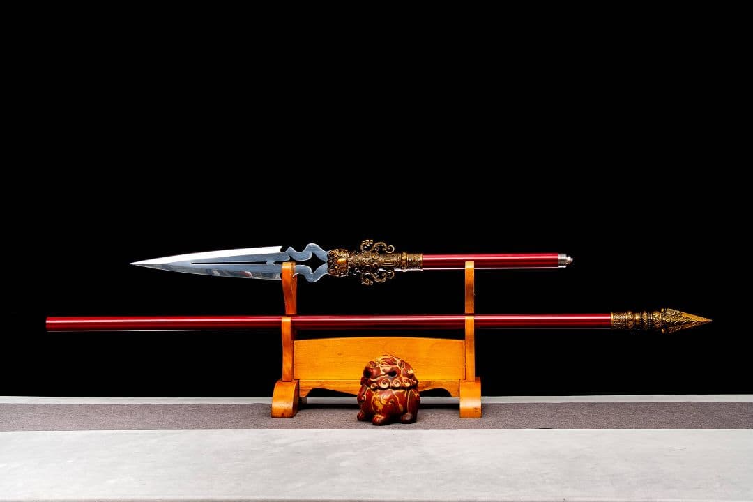 【赤天・龍焚鱗】古兵器 武具 手鍛造打 武蔵 銃 槍 鑑賞用 贈り物 武士道