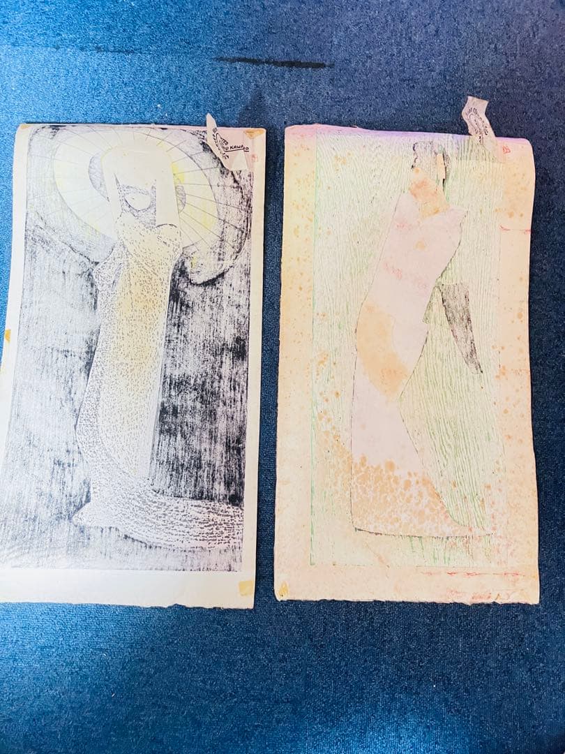 河野薫 の版画 木版画 2枚 日本人版画家 河5 Yahoo!オークション -「