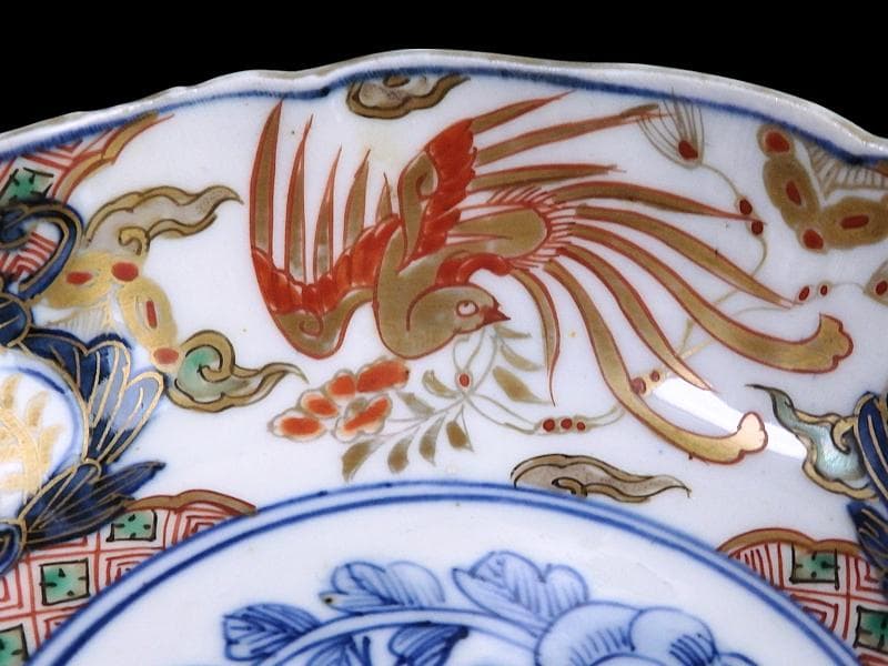 古伊万里 色絵 鳳凰に牡丹の図 膾皿 5客 C380AS-CZf - メルカリ
