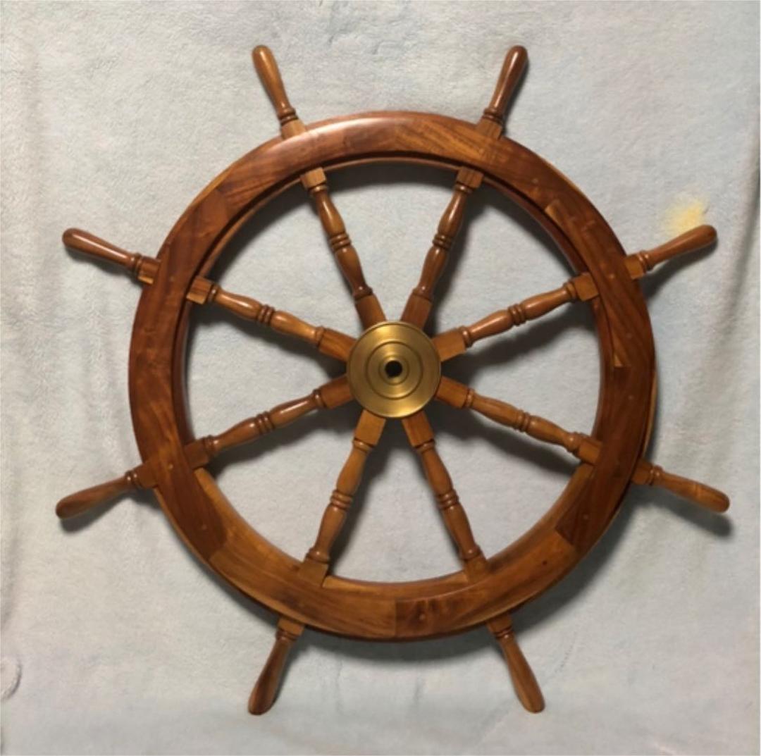 木製舵輪 最高 アンティーク 錨 木製舵輪 操舵 船舵 置物 インテリア