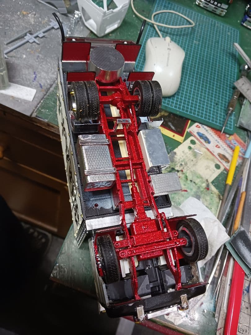 1/32アオシマデコトラプラモデル/ダンプ、2t箱車2台セット