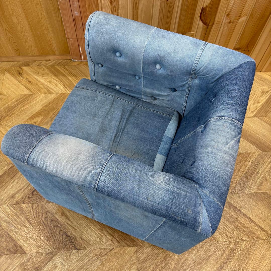 今月まで‼️】デニム スタッズ シングルソファ