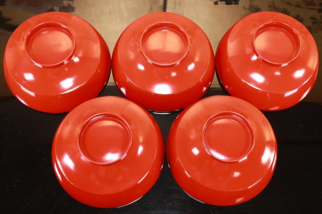 時代輪島塗 草花蒔絵 吸物椀 十客 木製 茶道具 懐石 菓子 BJ134